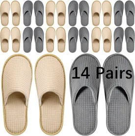 14Pairs guest slippers disposable for guests Washable Reusable Which Can Be Used As Women Men House Indoor Bathroom Bedroom hotel