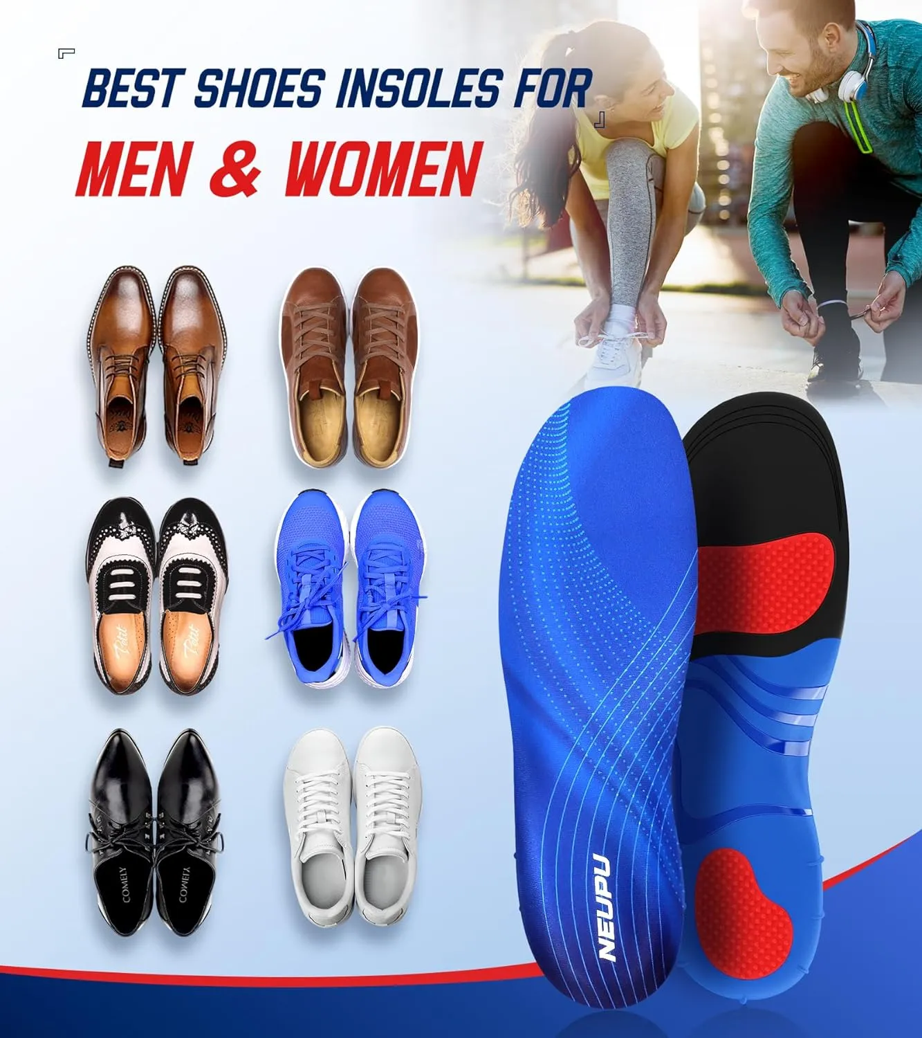 240 lbs Plantar Fasciitis Insoles Men Women, Comfort Heavy Duty High Arch Support Insoles for Pain Relief Absorb Shock, Work Boot Shoe Inserts Orthotic for Flat Feet, Pronation, Heel & Foot Pain