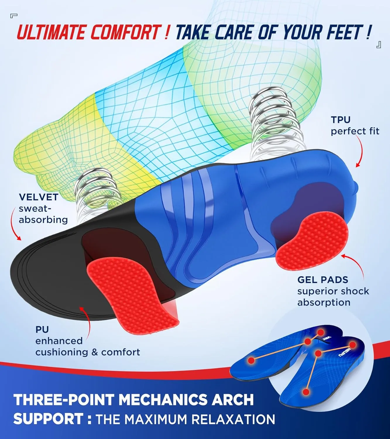 240 lbs Plantar Fasciitis Insoles Men Women, Comfort Heavy Duty High Arch Support Insoles for Pain Relief Absorb Shock, Work Boot Shoe Inserts Orthotic for Flat Feet, Pronation, Heel & Foot Pain