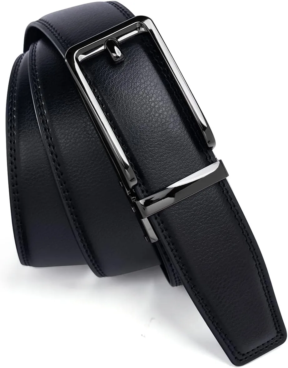 28"-68" Men's Leather Ratchet Dress Belt Big And Tall With Automatic Buckle