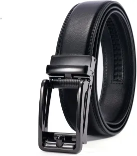 28"-68" Men's Leather Ratchet Dress Belt Big And Tall With Automatic Buckle