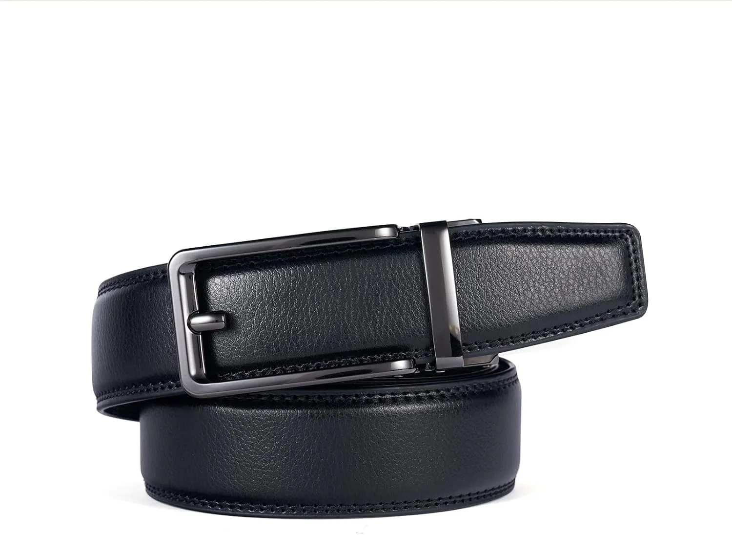 28"-68" Men's Leather Ratchet Dress Belt Big And Tall With Automatic Buckle