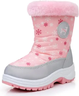 Apakowa Kids Boys Girls Cold Weather Water Resistant Winter Snow Boots (Toddler/Little Kid/Big Kid)