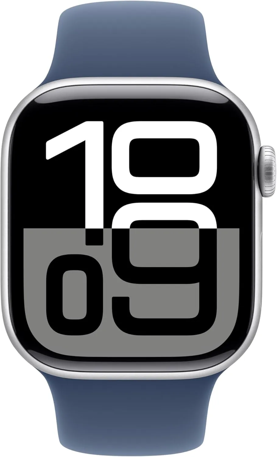 Apple Watch Series 10 [GPS 42mm case] Smartwatch with Silver Aluminium Case with Denim Sport Band - S/M. Fitness Tracker, ECG App, Always-On Retina Display, Water Resistant