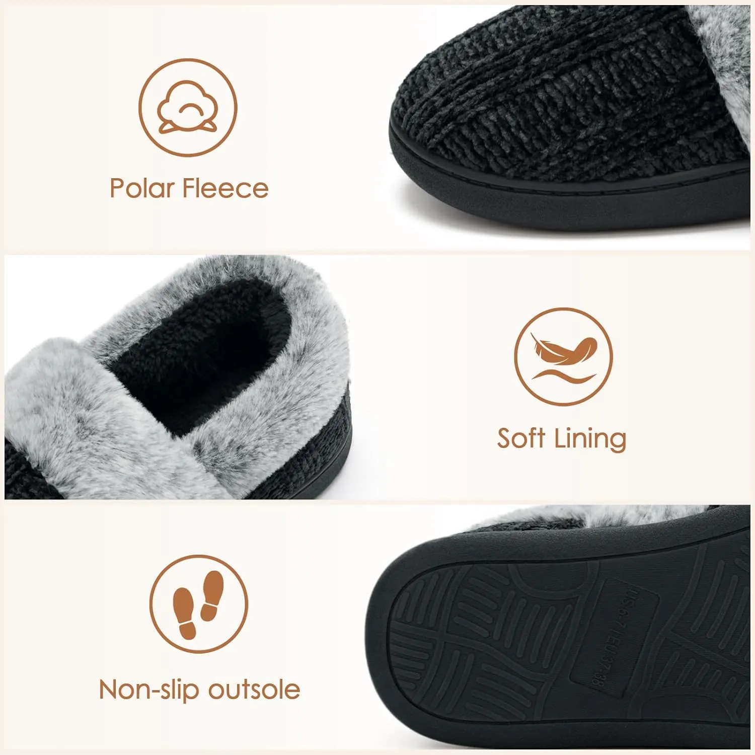 ATHMILE House Slippers for Women Memory Foam Closed Back House Shoes Outdoor Indoor Bedroom Fleece Fuzzy Slippers
