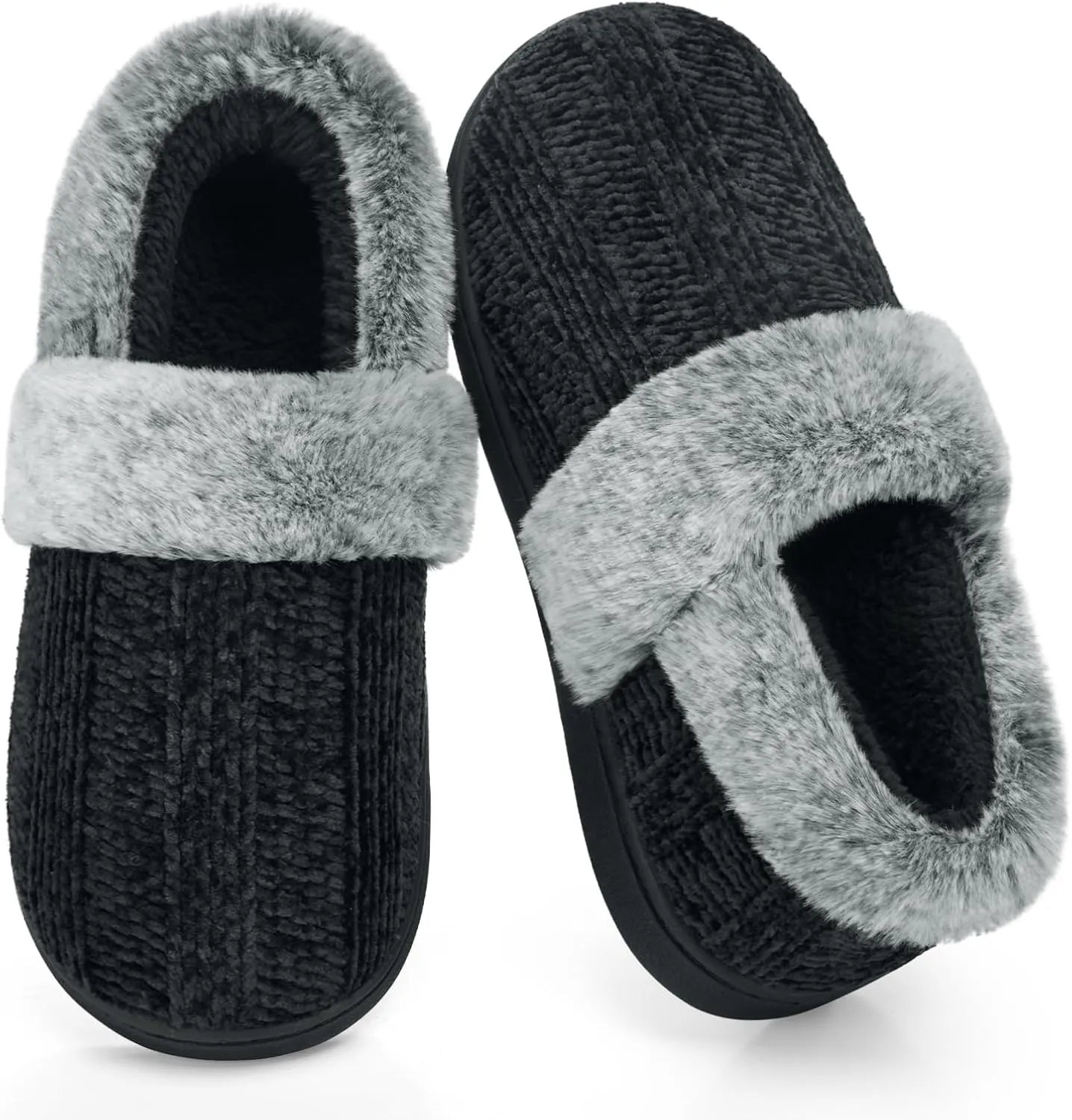 ATHMILE House Slippers for Women Memory Foam Closed Back House Shoes Outdoor Indoor Bedroom Fleece Fuzzy Slippers