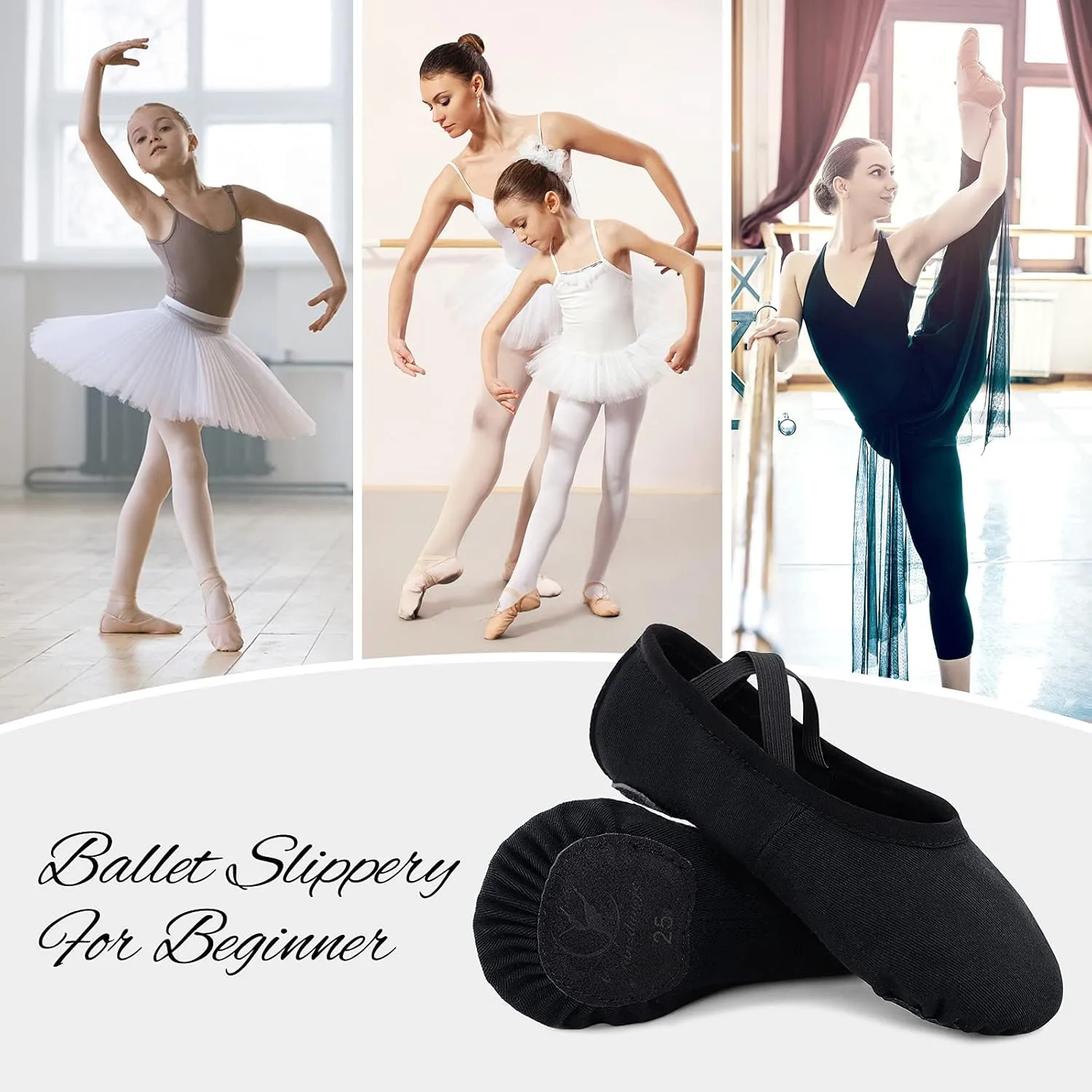 Ballet Shoes for Women Girls, Ballet Slipper Dance Shoes Stretch Canvas for Teen Adults