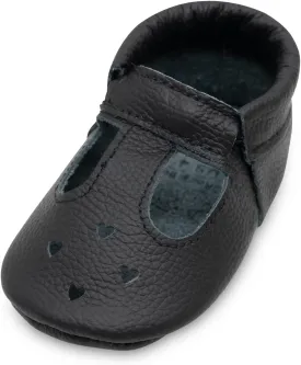 BirdRock Baby Mary Jane Moccasins - Genuine Leather Soft Sole Baby Girl Shoes for Newborns, Infants, Babies, and Toddlers