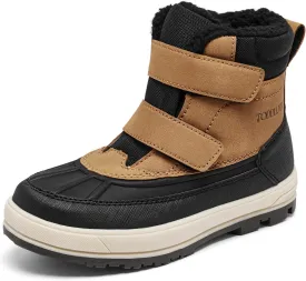 Boys Girls Snow Boots Faux Fur Lined Winter Ankle Boots Outdoor Waterproof Slip Resistant Comfortable Cold Weather Boots Little Kid/Big Kid