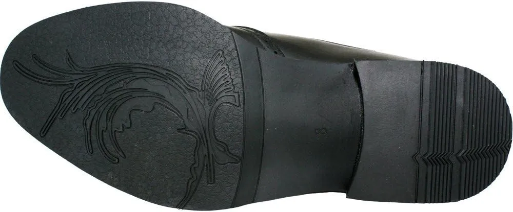 Calden Men's Invisible Height Increasing Elevator Shoes - Black Leather Slip-on Wing-tip Chelsea Boots - 3 Inches Taller - K28802 - Size 9 D(M) US
