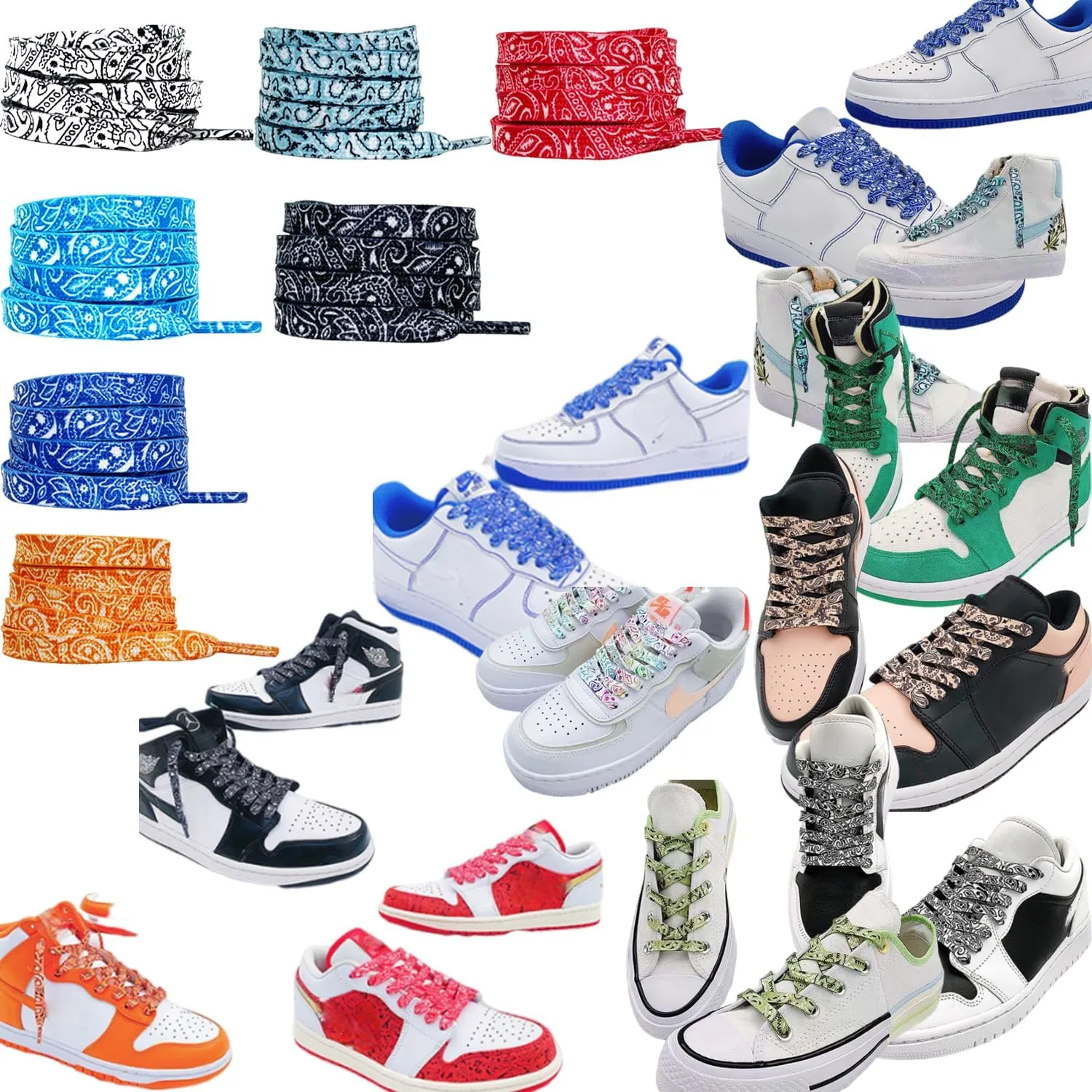 Colorful Flat Shoe Laces for Sneakers, Sneakers Shoelaces,Athletic Shoelaces,Leisure Shoe Laces