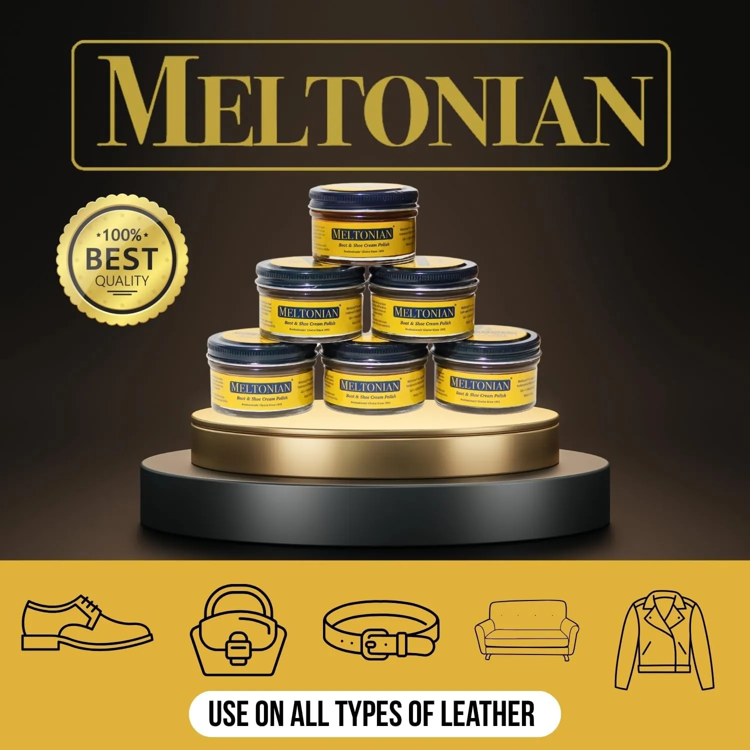 Cream Shoe Polish, Boot Polish, Leather Shoe Polish Oil Based with Beeswax, Restores and Protects, Over 60 Colors