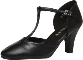 Danzcue T-Strap Character Dance Shoes for Women Big Kid, Ballroom Dance Shoes, 3 Inch / 2.3 Inch Heel,