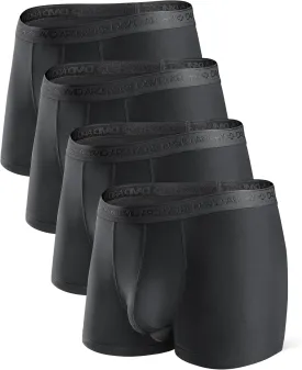 DAVID ARCHY Men's Soft Underwear Micro Modal Dual Pouch Trunks Ball Pouch Bulge Enhancing Boxer Briefs for Men 3 or 4 Pack