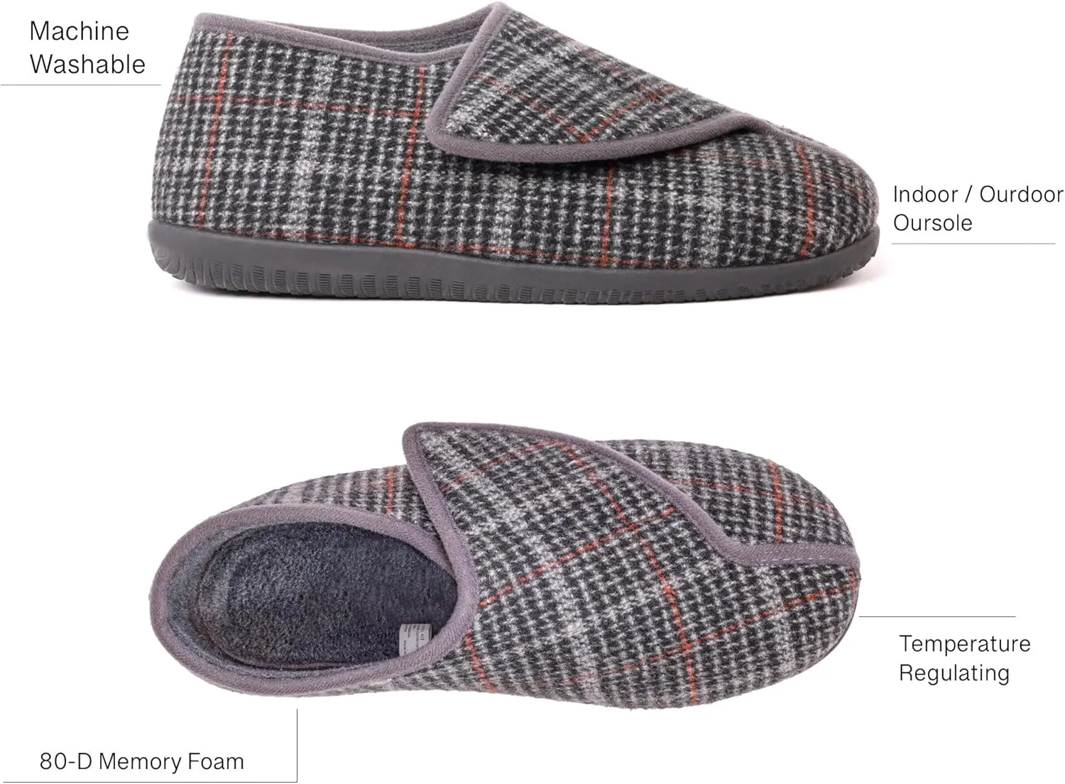 Diabetic Shoes for Men Extra Wide Width Adjustable Men's Diabetic Shoes with Plush Lining Diabetic Slippers for Men Extra Wide Width Foot Pain Relief