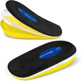 Dr. Shoesert Adjustable Orthopedic Heel Lift, 3-Layer Height Increase Insoles for Heel Pain and Leg Length Discrepancy, Heel Wedge Inserts for Achilles Tendonitis (Black, Large)