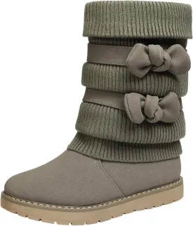 DREAM PAIRS Girl's Winter Snow Boots Faux Fur Lined Mid Calf Shoes