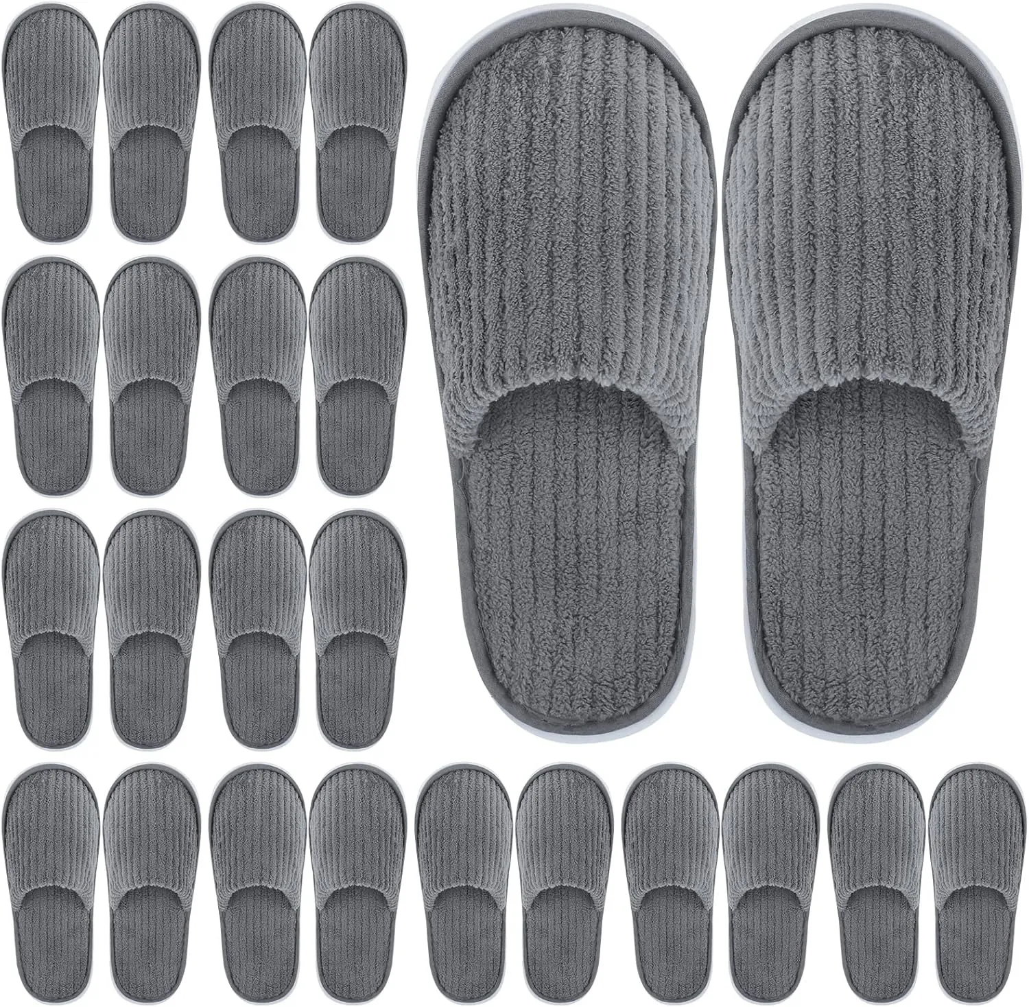 Elcoho 12 Pairs Closed Toe Spa Slippers Reusable Slippers Coral Fleece Washable Disposable Home Slippers for Women Men Guests Hotels House Slippers Housewarming Indoors Bathroom Party Traveling