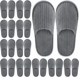 Elcoho 12 Pairs Closed Toe Spa Slippers Reusable Slippers Coral Fleece Washable Disposable Home Slippers for Women Men Guests Hotels House Slippers Housewarming Indoors Bathroom Party Traveling