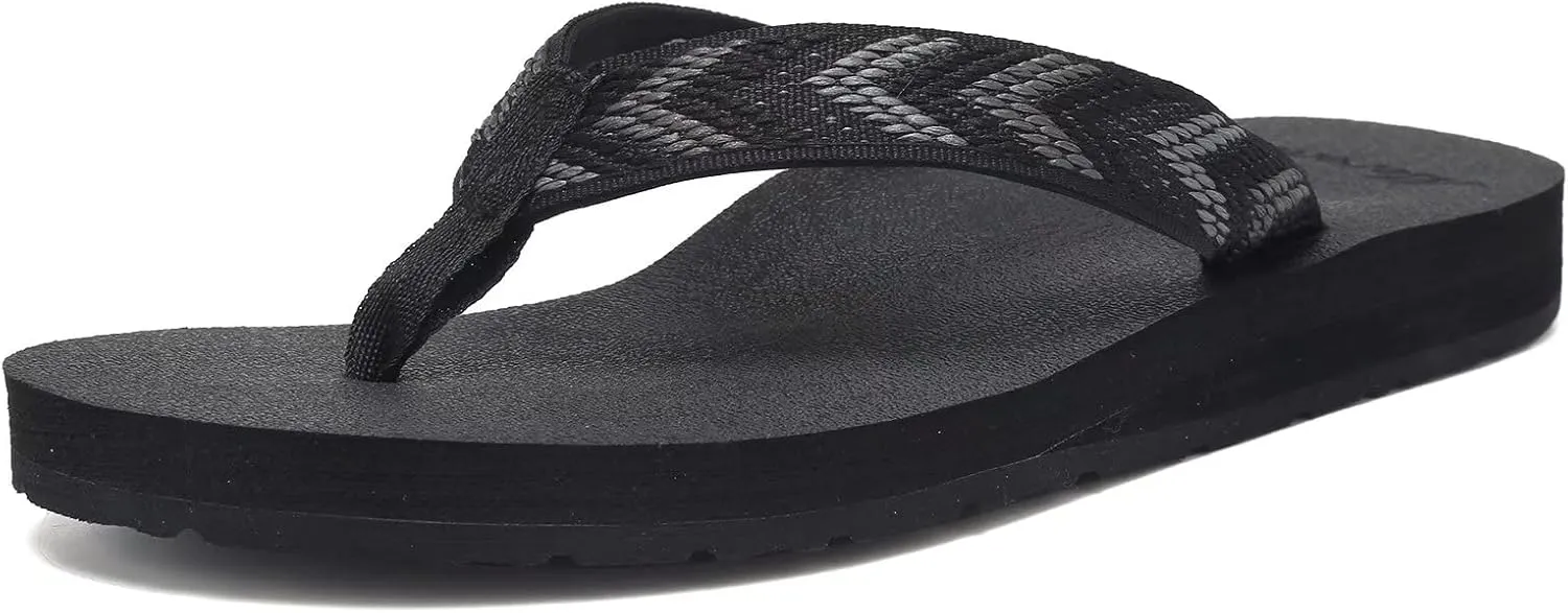 EQUICK Women's Flip Flops Arch Support Yago Mat Insole Sandal Casual Slipper Outdoor and Indoor-U219SLT003-N