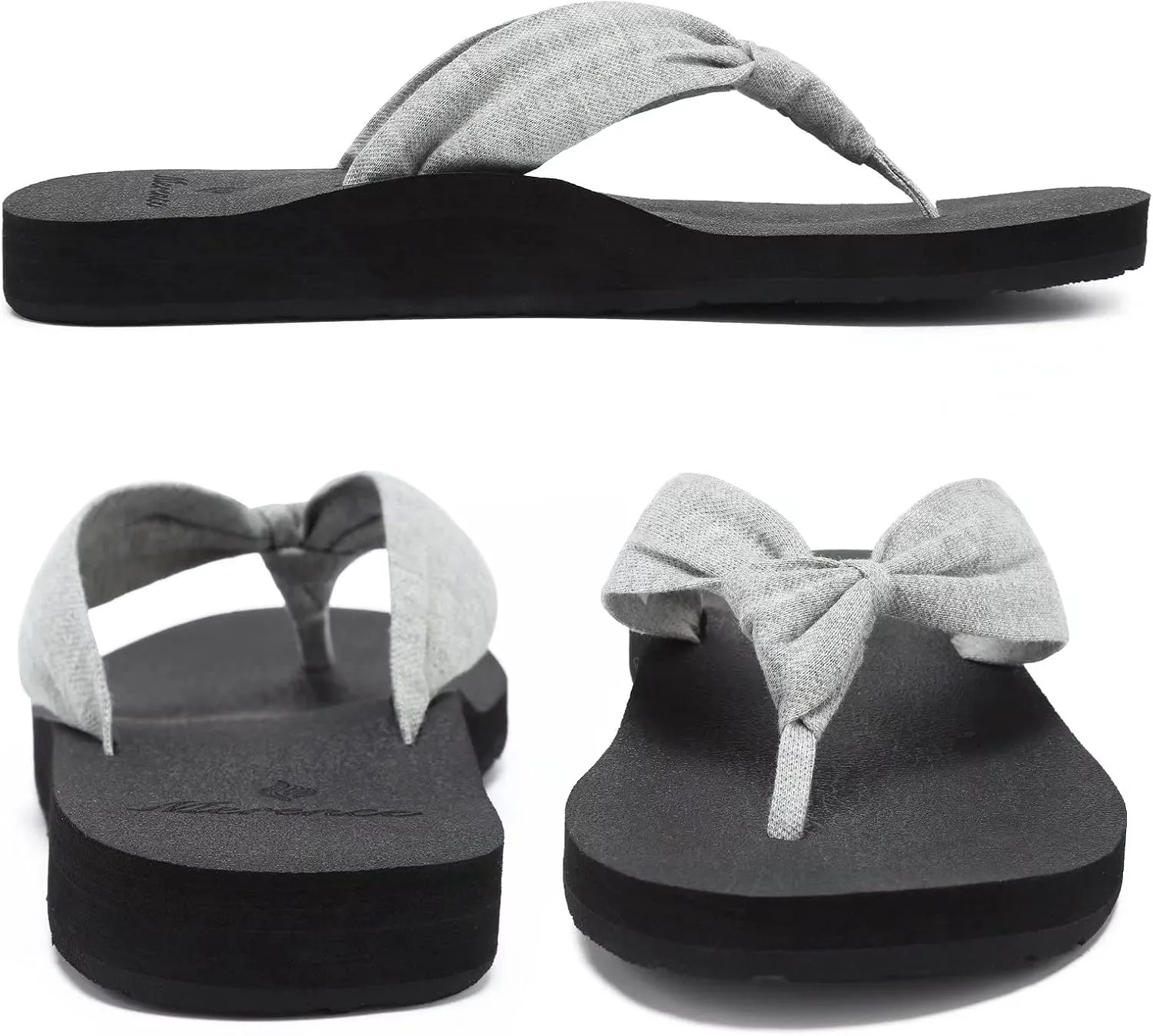EQUICK Women's Flip Flops Arch Support Yago Mat Insole Sandal Casual Slipper Outdoor and Indoor-U219SLT003-N