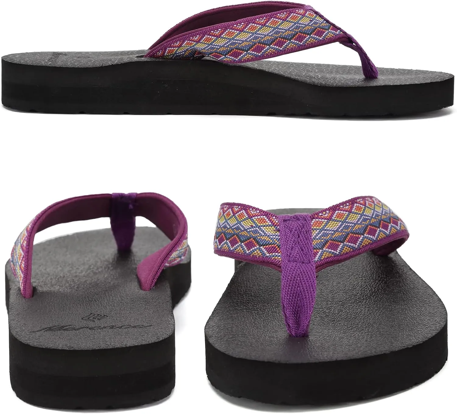 EQUICK Women's Flip Flops Arch Support Yago Mat Insole Sandal Casual Slipper Outdoor and Indoor-U219SLT003-N