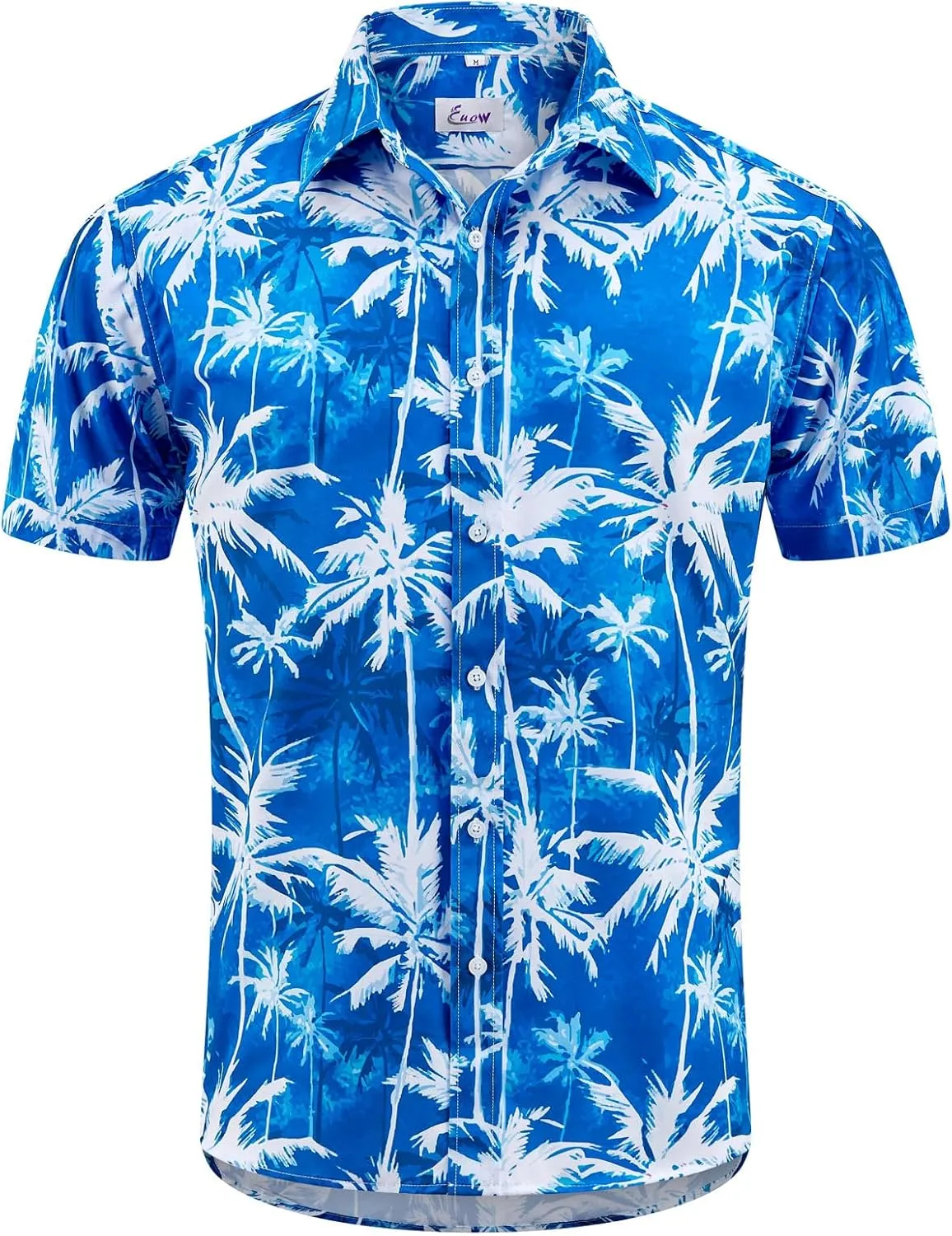 EUOW Men's Hawaiian Shirt Short Sleeve Printed Button Down Summer Beach Dress Shirts
