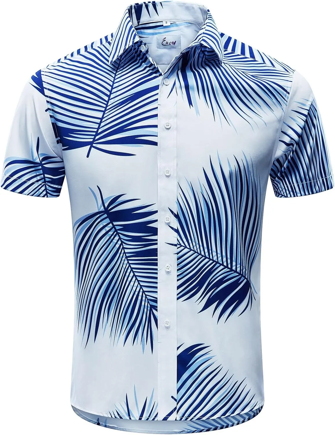 EUOW Men's Hawaiian Shirt Short Sleeve Printed Button Down Summer Beach Dress Shirts