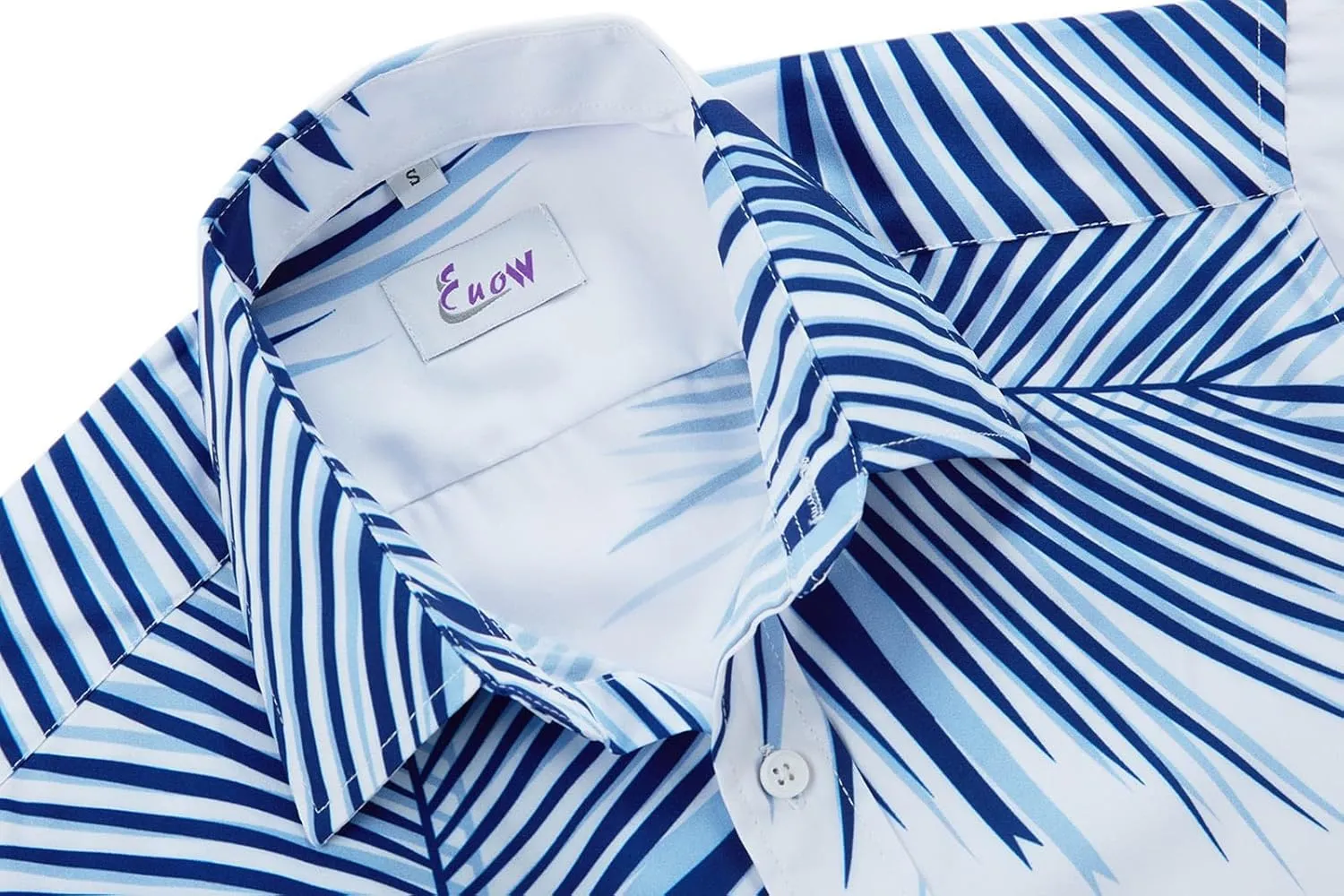 EUOW Men's Hawaiian Shirt Short Sleeve Printed Button Down Summer Beach Dress Shirts