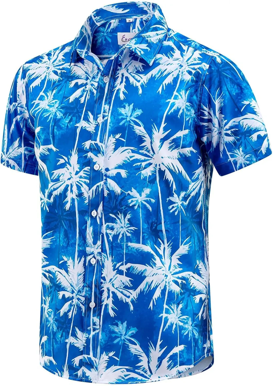 EUOW Men's Hawaiian Shirt Short Sleeve Printed Button Down Summer Beach Dress Shirts