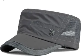 FASHIXD Mesh Military Cap Summer Army Hats for Men Quick Qry Short Bill Hat Cadet Cap