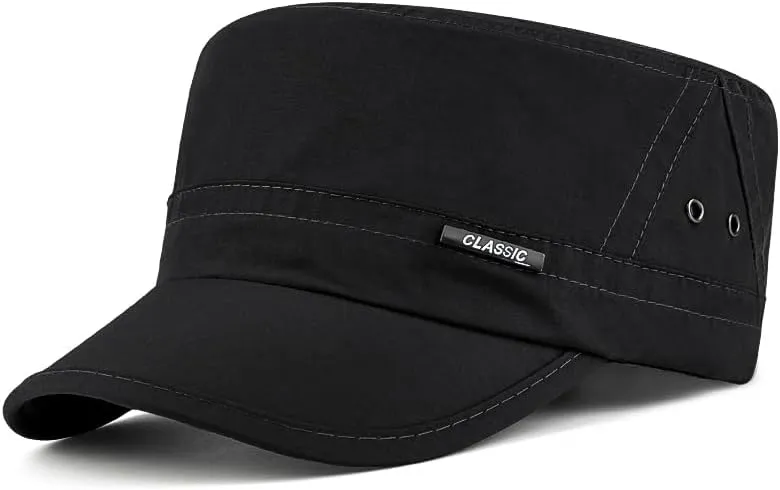FASHIXD Mesh Military Cap Summer Army Hats for Men Quick Qry Short Bill Hat Cadet Cap