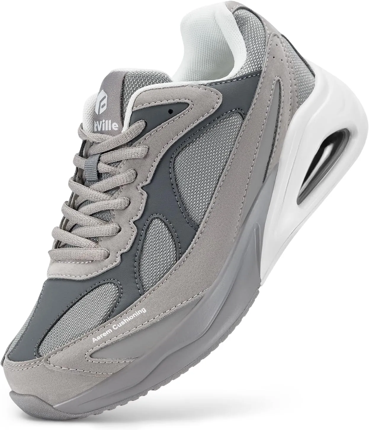 FitVille Women's Wide Walking Shoes Extra Wide Width Air Cushion Sneakers Gym Shoes for Shock Absorption Heel Pain Relief - HeelAero V1
