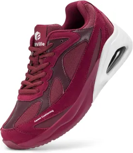FitVille Women's Wide Walking Shoes Extra Wide Width Air Cushion Sneakers Gym Shoes for Shock Absorption Heel Pain Relief - HeelAero V1