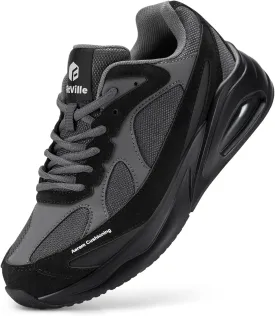 FitVille Women's Wide Walking Shoes Extra Wide Width Air Cushion Sneakers Gym Shoes for Shock Absorption Heel Pain Relief - HeelAero V1