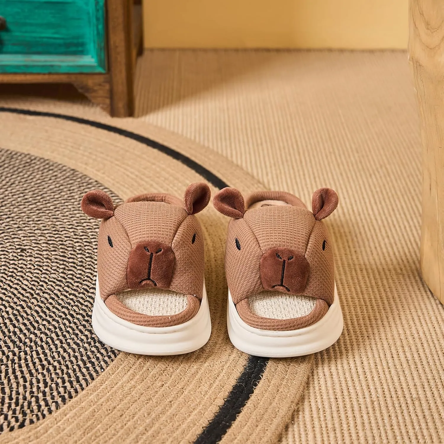 Gaolinci Cartoon Animal Shape Slippers, Womens Four Seasons Home Linen Slippers