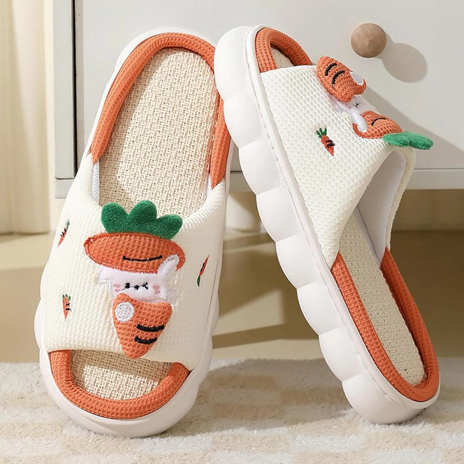 Gaolinci Cartoon Animal Shape Slippers, Womens Four Seasons Home Linen Slippers