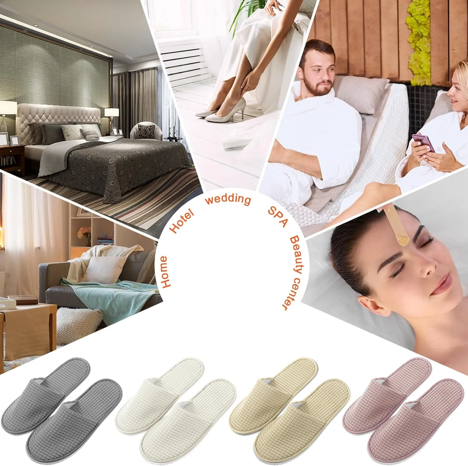 Geyoga 24 Pairs House Slipper for Guest Washable Reusable Soft Non Slip Disposable Slipper for Travel Hotel Spa Wedding Party Shoeless Home Coral Fleece