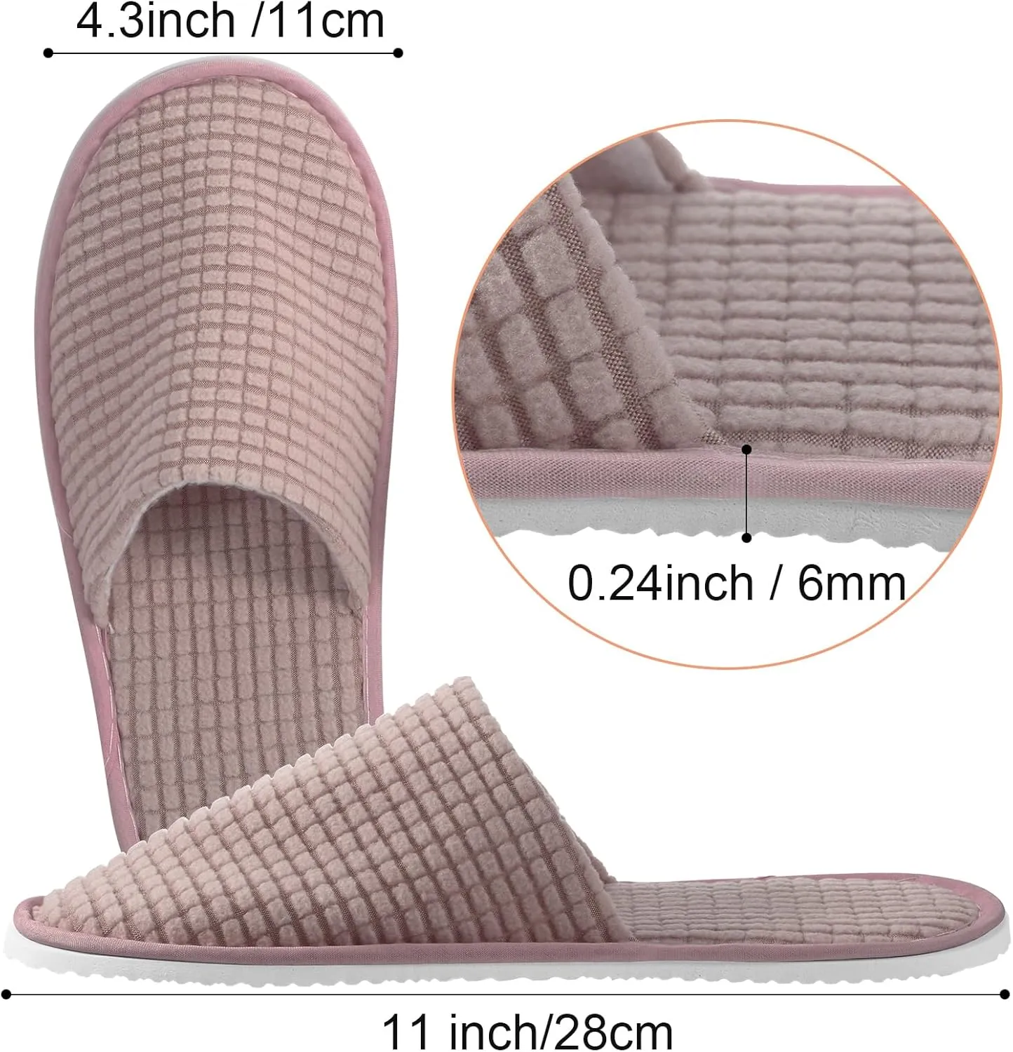 Geyoga 24 Pairs House Slipper for Guest Washable Reusable Soft Non Slip Disposable Slipper for Travel Hotel Spa Wedding Party Shoeless Home Coral Fleece