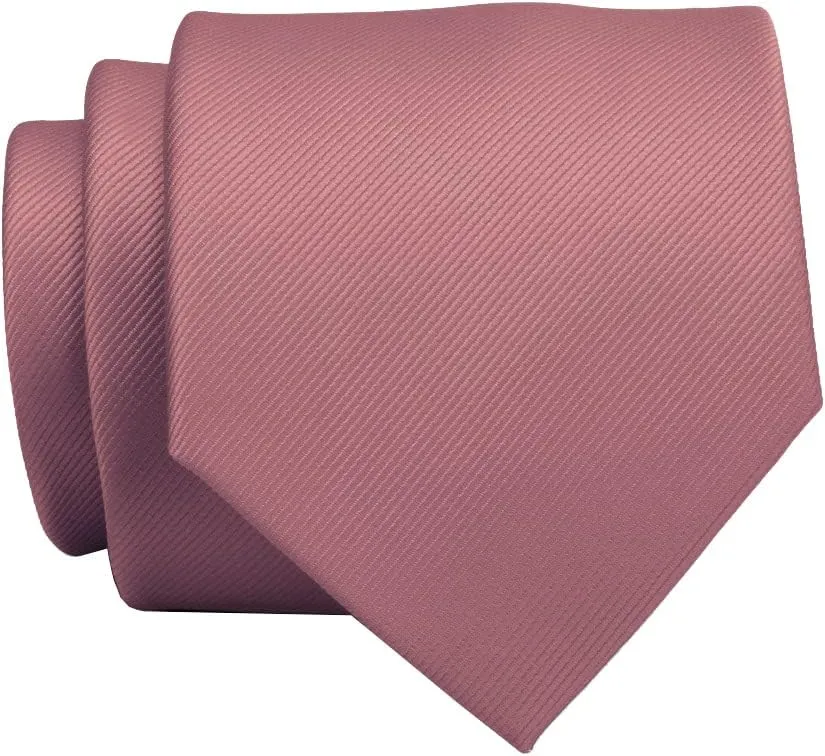 GUSLESON 3.15"??8cm?? Solid Color Necktie and Pocket Square Cufflinks Sets For Men   Gift Box