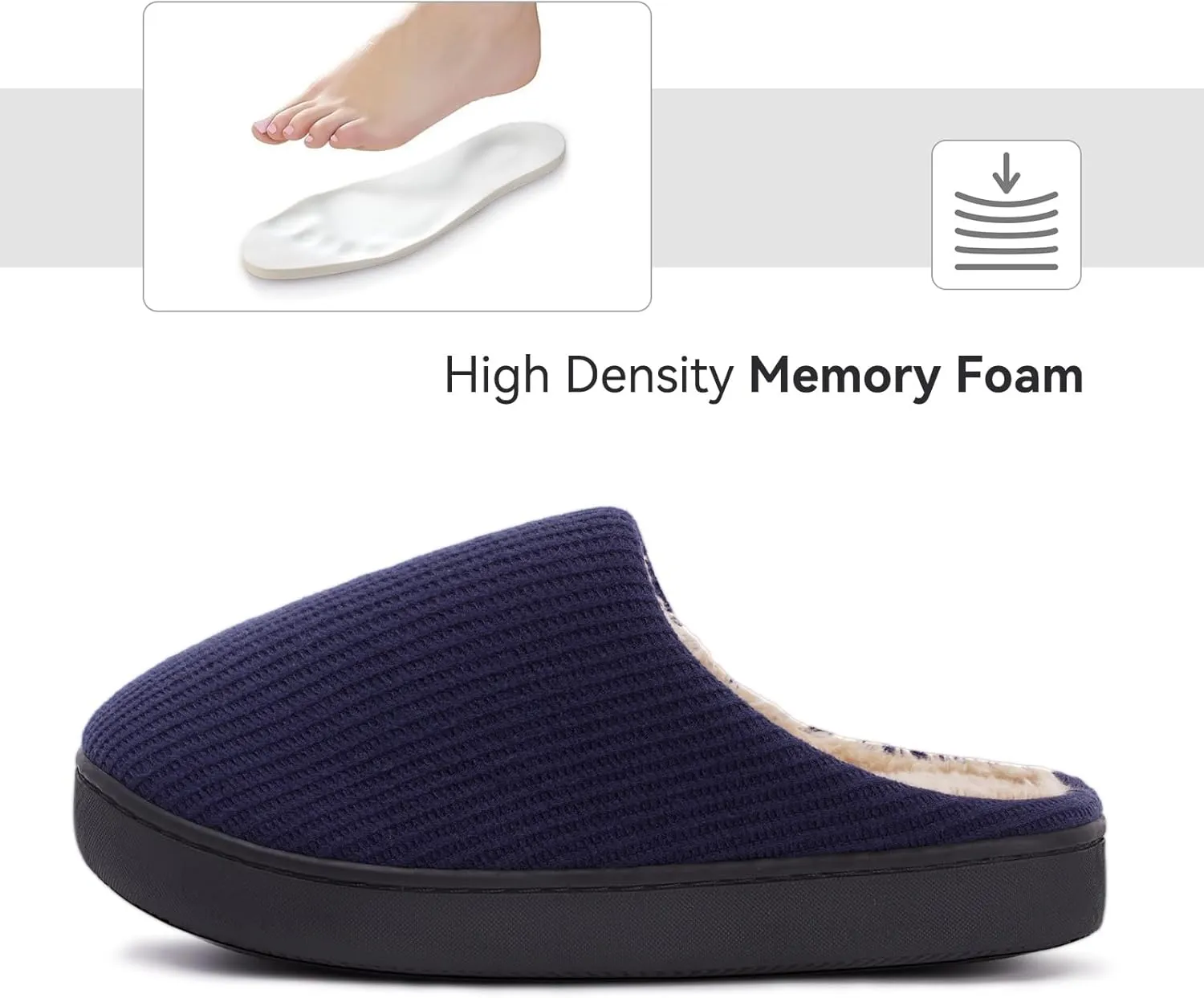 Hebreahav Womens Cozy Memory Foam Casual Warm Ladies Bedroom Hard Bottom Slippers Non Slip Indoor Outdoor