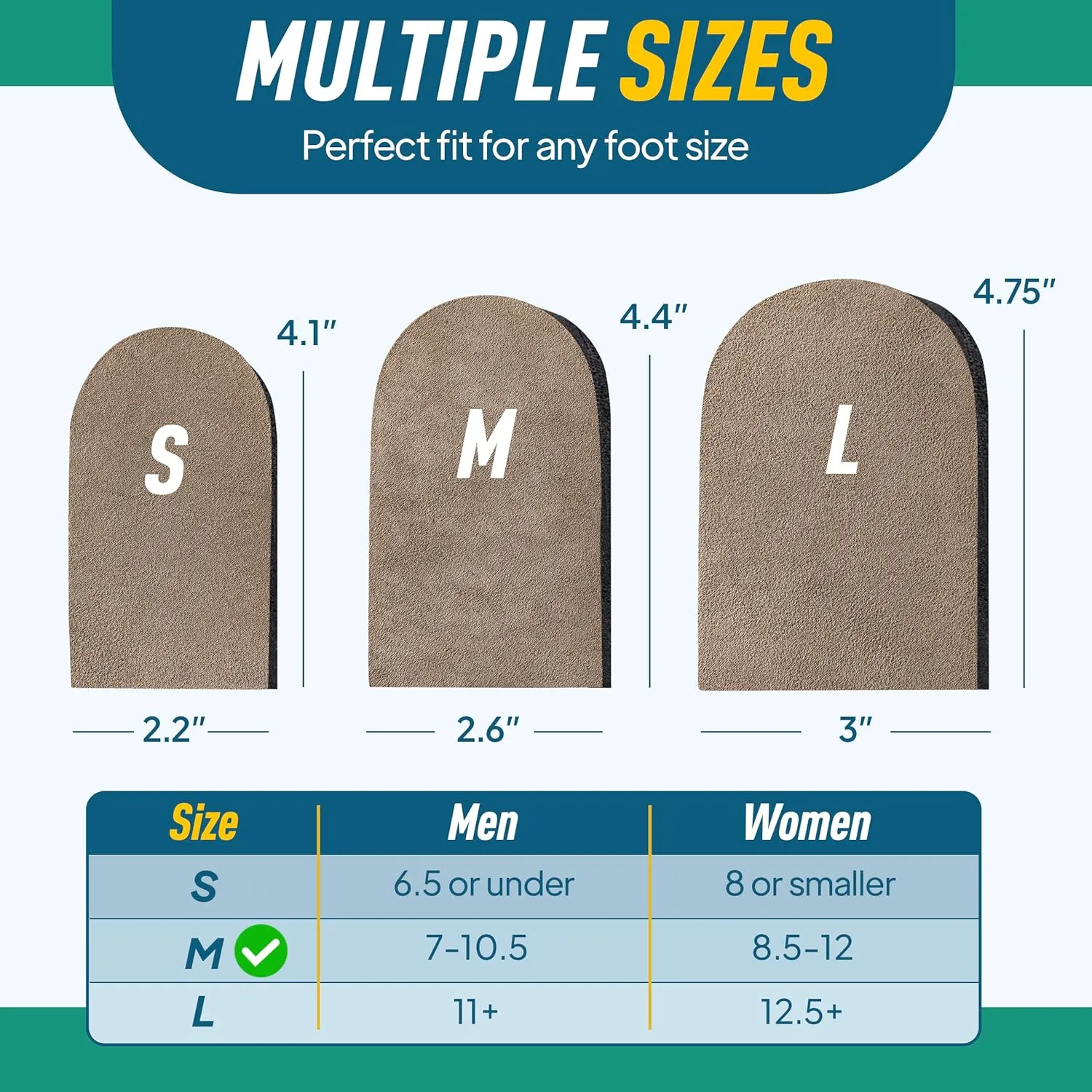 Heel Lifts for Women and Men Adjustable Shoe Lifts for Leg Length Discrepancy (Medium, 2, Count)