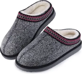 Homitem House Bedroom Slippers for Women Platform Shoes Indoor and Outdoor with Fuzzy Lining Hard Sole Memory Foam Slip on