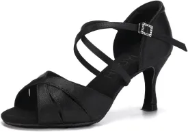 HROYL Women Latin Dance Shoes Professional Practice Performance Ballroom Salsa Dancing Shoes