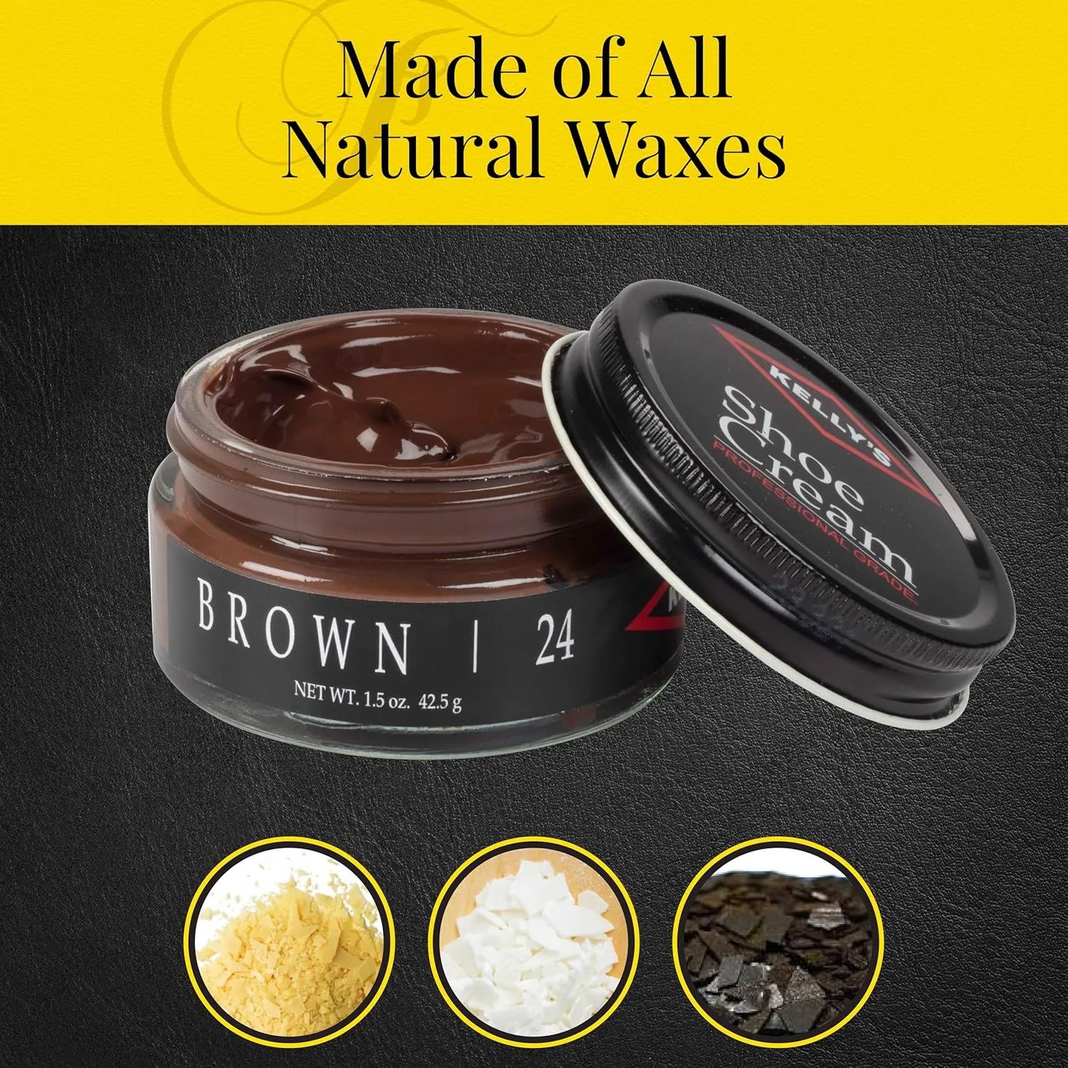 Kelly's Shoe Polish 1.5 oz - Professional Grade Shoe Cream - Condition, Recolor, Polish Leather - Multiple Colors Available