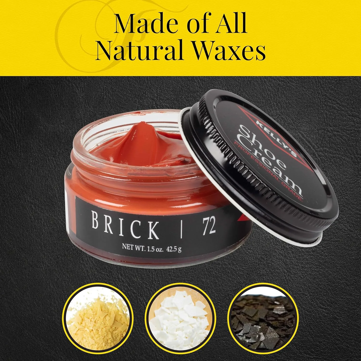 Kelly's Shoe Polish 1.5 oz - Professional Grade Shoe Cream - Condition, Recolor, Polish Leather - Multiple Colors Available