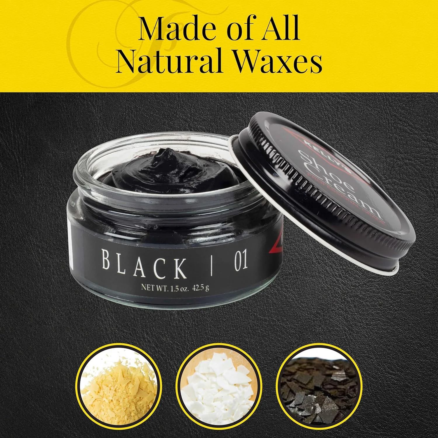 Kelly's Shoe Polish 1.5 oz - Professional Grade Shoe Cream - Condition, Recolor, Polish Leather - Multiple Colors Available