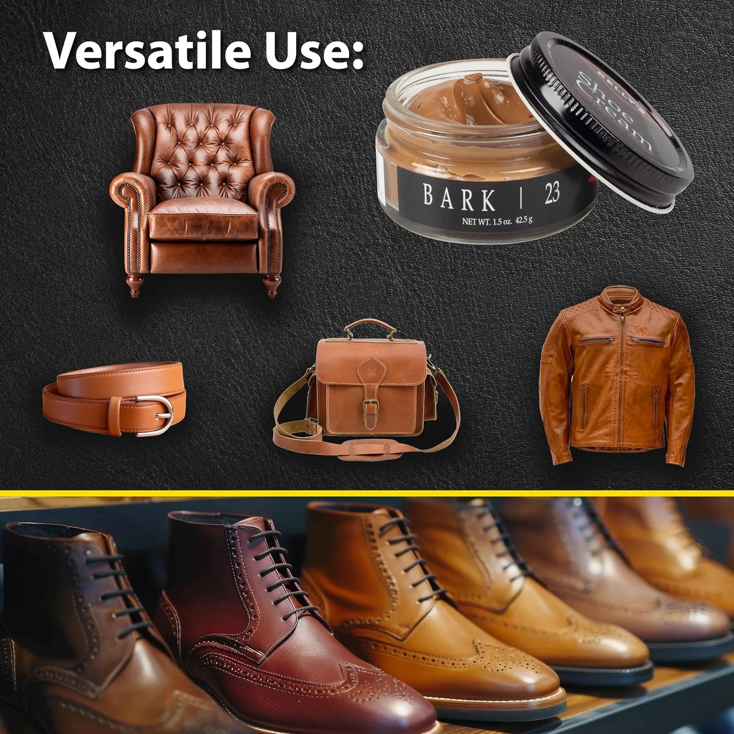 Kelly's Shoe Polish 1.5 oz - Professional Grade Shoe Cream - Condition, Recolor, Polish Leather - Multiple Colors Available
