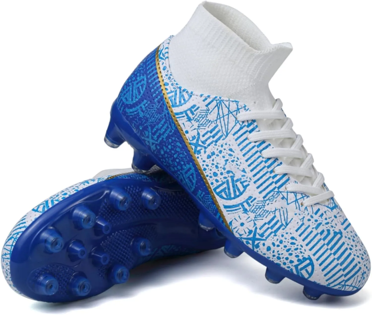 Kids Soccer Cleats Boys Girls Football Cleats Youth Baseball Cleats Zapatos de Futbol para Nios Athletic Outdoor Soccer Shoes High Top Football Shoes Indoor Soccer Training Baseball Cleats Boys