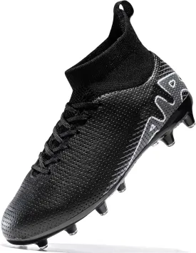 Kids Soccer Shoes-Firm Ground Soccer Cleats Boys Girls Athletic Outdoor Indoor